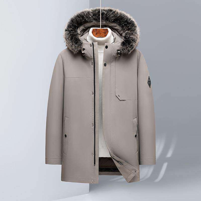 Artsdon/阿仕顿2025年冬季男款可拆卸内胆皮草毛领连帽羽