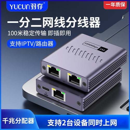 网线分线器一分二千兆网络分配器