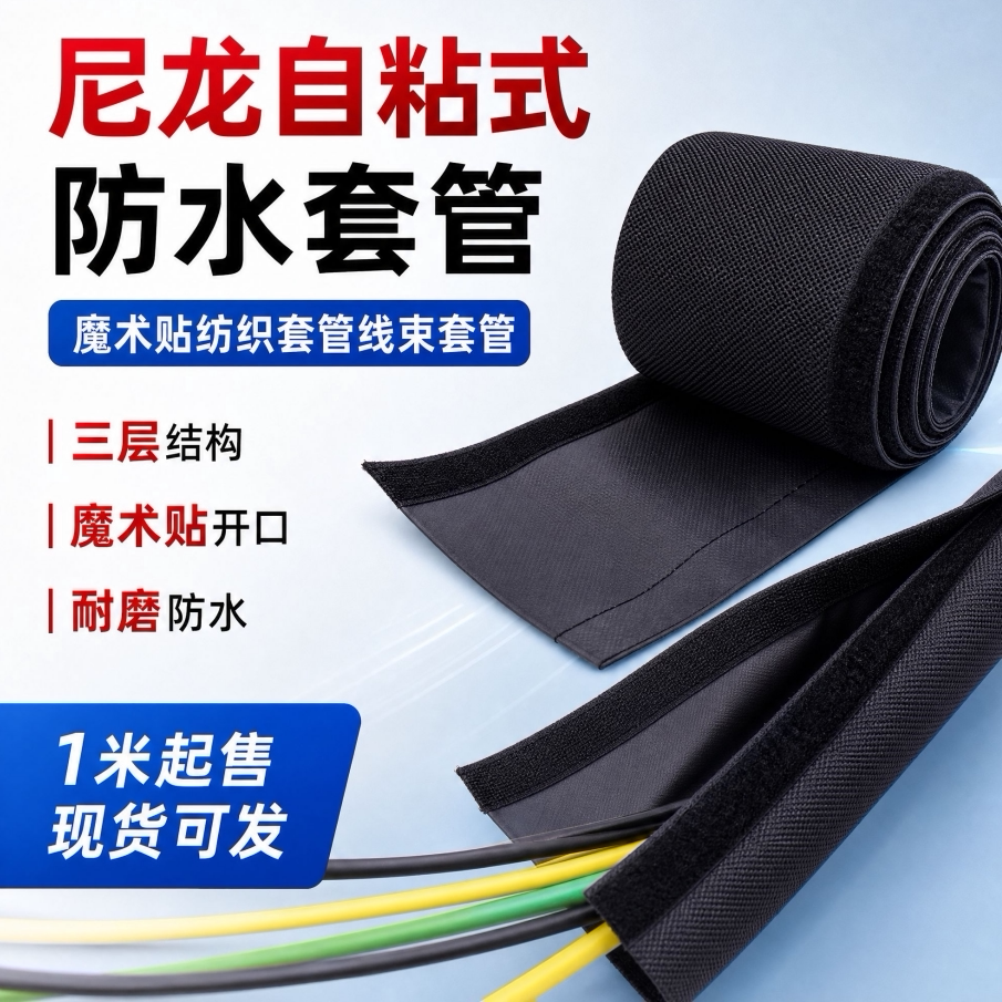 防水魔术贴纺织套管电线保护套