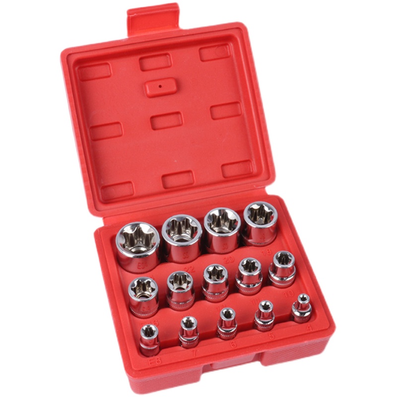 E型梅花套筒米字六花大飞套筒头3/8内花1/4套六T角加长花型星型套