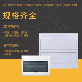 3位强电箱塑料面 18P 豪华家用型照明配电箱面板磨砂平面板10