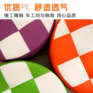 圆凳子小板凳创意皮凳沙J发凳成人软凳矮凳实木皮 小凳子家用时尚
