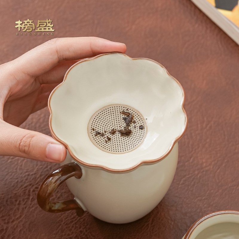 汝窑茶漏茶滤一体陶瓷公道w杯滤茶器高端茶叶过滤网茶水分离茶隔
