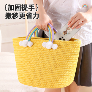 编织收纳桶可爱卡通整理筐大容量杂物家用衣服脏衣篮W儿童房储物