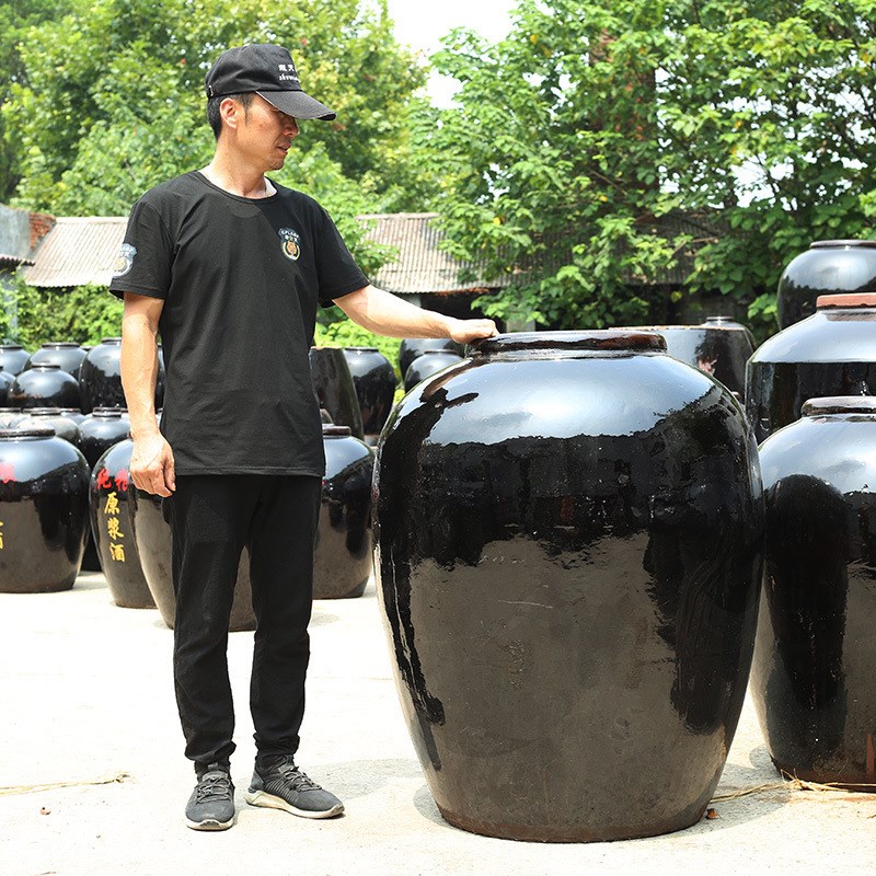 500斤土陶缸黑釉陶瓷大酒缸空老酒C坛300斤酿醋坛子白酒黄酒储酒