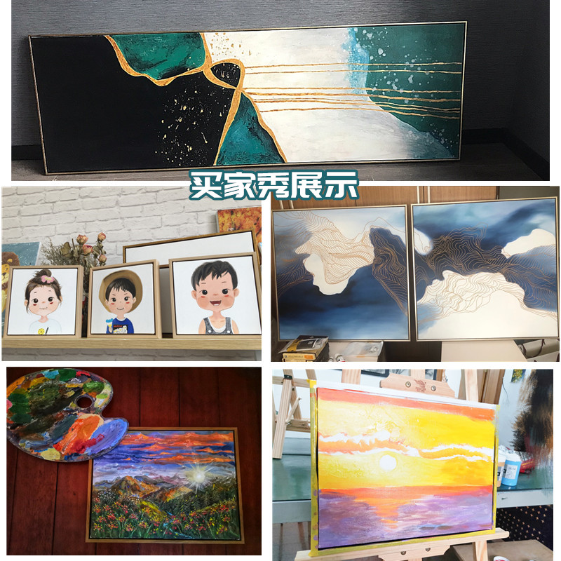 免装裱油画框带画布外p框亚麻油画布成品装饰画内框丙烯定制做L型图片