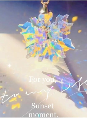 同款创意流光雪花水晶玫瑰花太阳捕手挂件桌面摆件情侣款