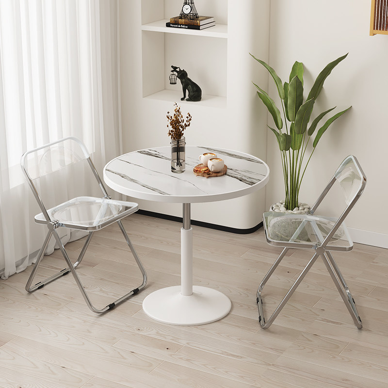 简约带滑轮圆桌可升降家用阳台小桌休闲接待洽谈R桌沙发边床头小,住宅家具,板木餐桌,淘宝优惠券,粉丝福利购,淘宝优惠卷