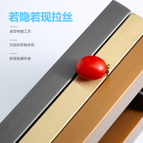 玻璃门拉手不锈钢方管黑钛烤漆拉丝单G弯大把手办公室推拉配件双