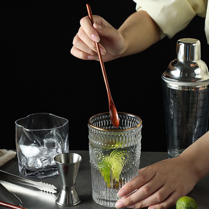 木质咖啡长柄搅拌勺家用加长甜品勺奶茶蜂蜜M搅拌棒木头小勺子汤