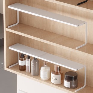 浴室镜柜下挂篮收纳盒洗脸台面分层D隔板卫生间镜子后面置物架极