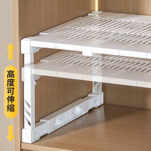 柜隔断橱柜内置物架子柜子分层 衣柜分层隔板长宽高可o伸缩衣橱鞋