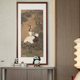 桔子格调 松鹤延年图 明清新中式风景餐厅玄关挂画客厅书房装饰画