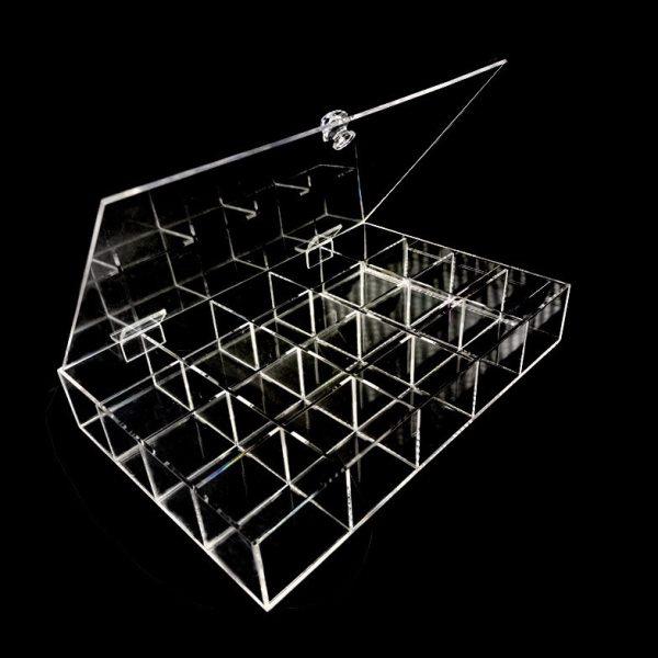 亚克力透明翻盖格子收纳盒子散珠分格盒首饰盒桌面整理盒防尘,收纳整理,首饰盒,淘宝优惠券,粉丝福利购,淘宝优惠卷