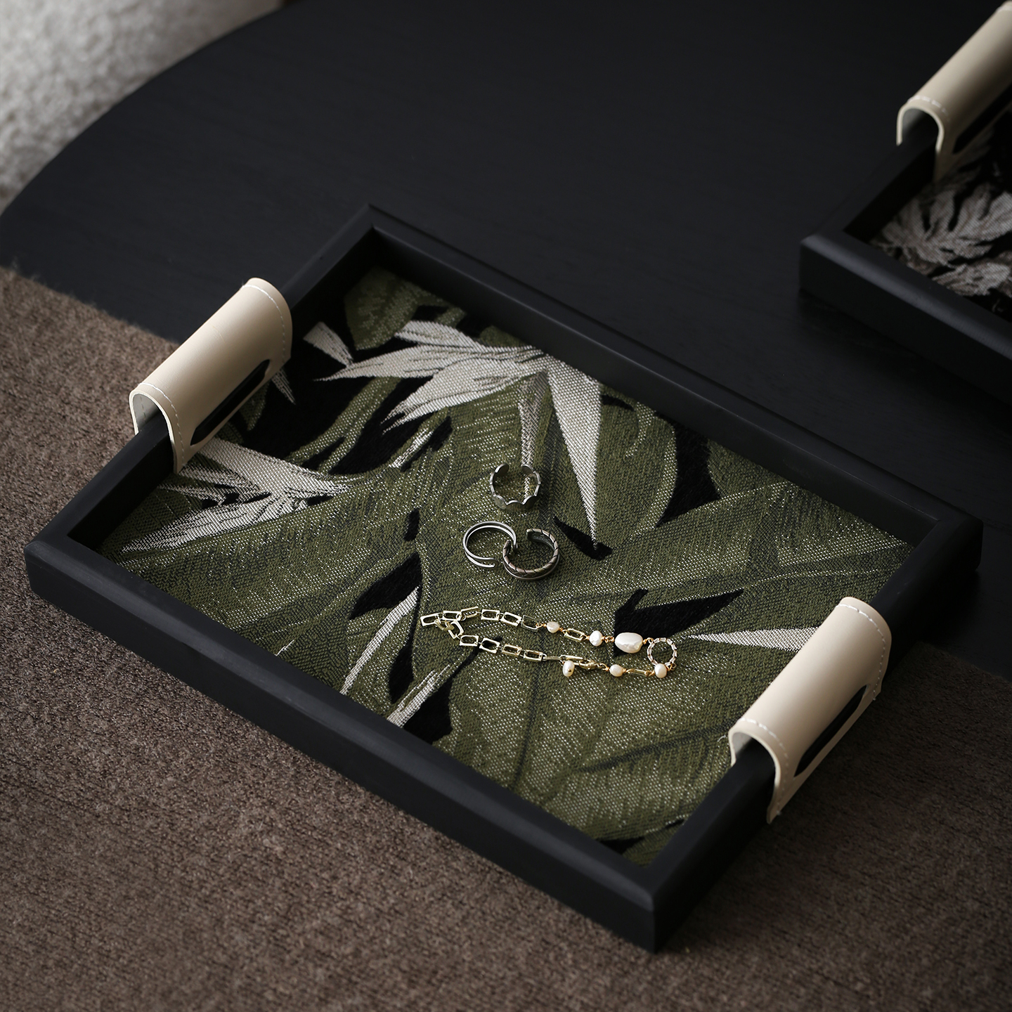 时尚个性餐用托盘创意高颜值长方形平盘装饰首饰收纳盘精致装饰盘