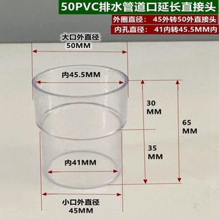 PVC内外插直接排水管延长接头中下缩口直插堵头50 110