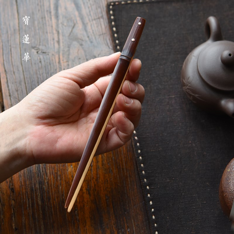 尖头老煤竹茶夹 壶盖夹 茶叶夹茶杯F夹茶渣夹清理茶叶夹子壶叉盖