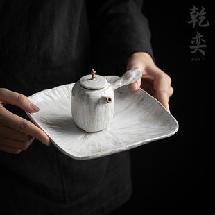 粗陶壶垫壶承干泡台茶盘r家用蓄水茶承盘紫砂壶托底座陶瓷功夫茶