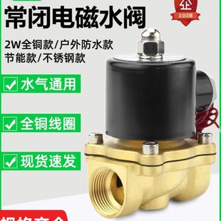 6分 常闭电磁阀水阀12V开关阀24V放水阀220V排水阀2W 200 DN20