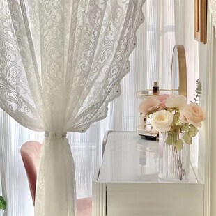 思幔法式洛可可蕾丝纱帘门帘隔断拱门G帘入户卧室阳台复古钉珠镂