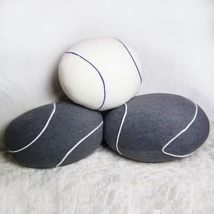 鹅卵石抱枕靠垫靠枕条纹石头懒人沙发床头软包创意凳子大场景布置