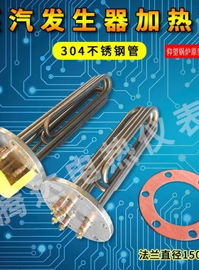仰望仁义锅炉电热管150法兰12kw15KW/18KW24KW蒸汽发生器加热管