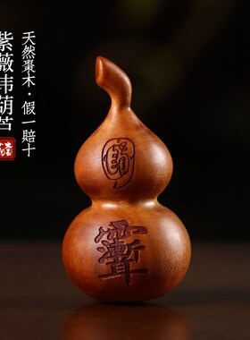 雷击木老枣木葫芦手把件吊坠福禄紫薇讳金光讳道家法器挂件