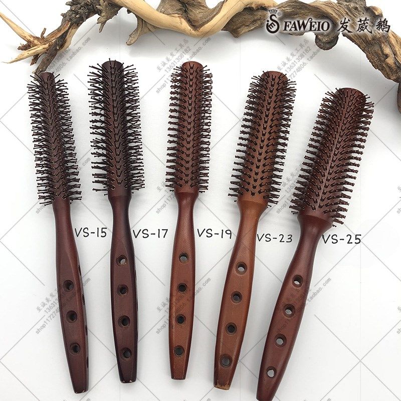 发葳鹅发型师卷发梳发根蓬松刘海直发造型圆梳个人护理小号梳
