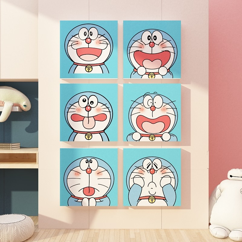 网红卧室改造用品儿童小房间布置装饰哆啦梦背景墙面床头贴纸画,家居饰品,文化墙贴,淘宝优惠券,粉丝福利购,淘宝优惠卷
