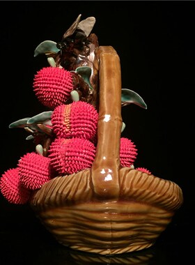 石湾公仔陶瓷满堂红玄关客厅电视柜荔枝装饰品乔迁新居送礼品