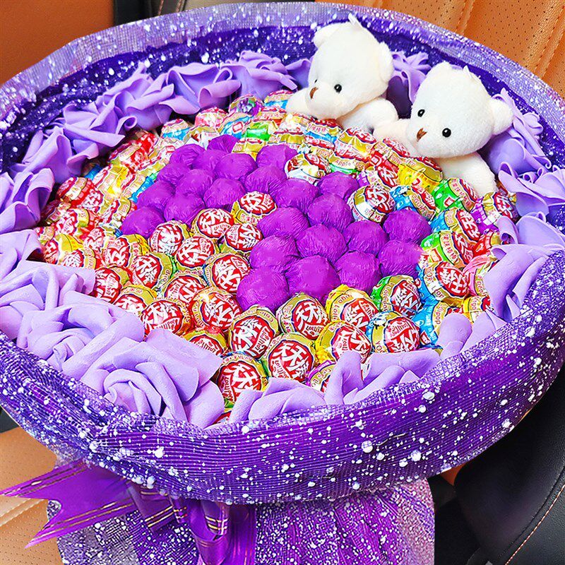 情人节花束老婆女儿生日棒棒糖大号花束超大束成品