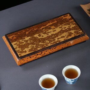 竹柒阁新中式手工老小茶台茶台梅妃茶盘紫光檀干泡台壶承茶