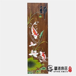 木板画装饰创意手绘香老榆木画木板画客厅茶室挂画复古墙面装饰画