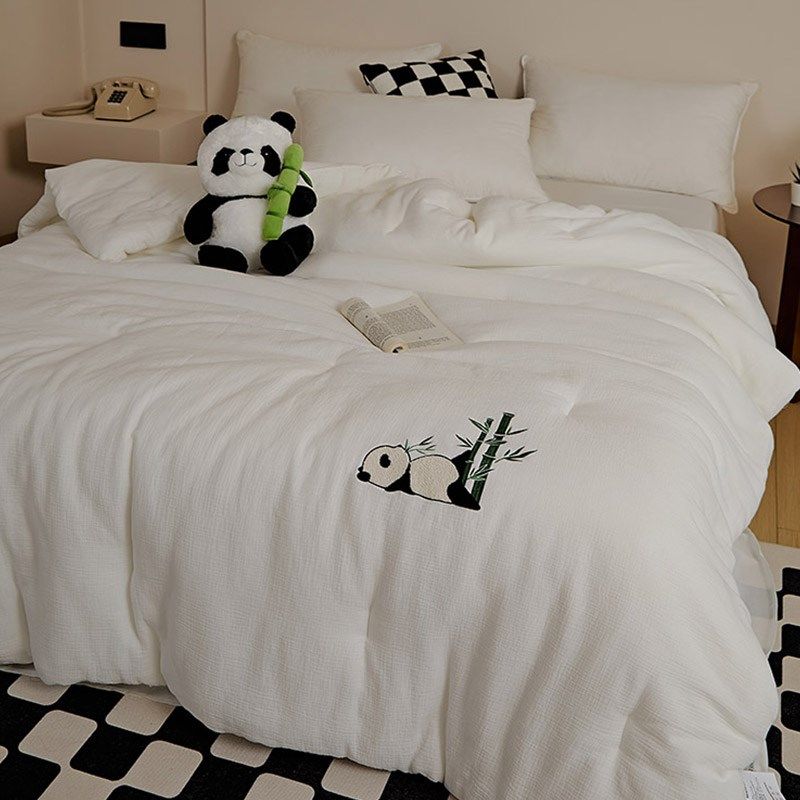 类母婴级超柔双层纱四季被春秋被加厚冬被毛巾绣单人被,床上用品,化纤被,淘宝优惠券,粉丝福利购,淘宝优惠卷