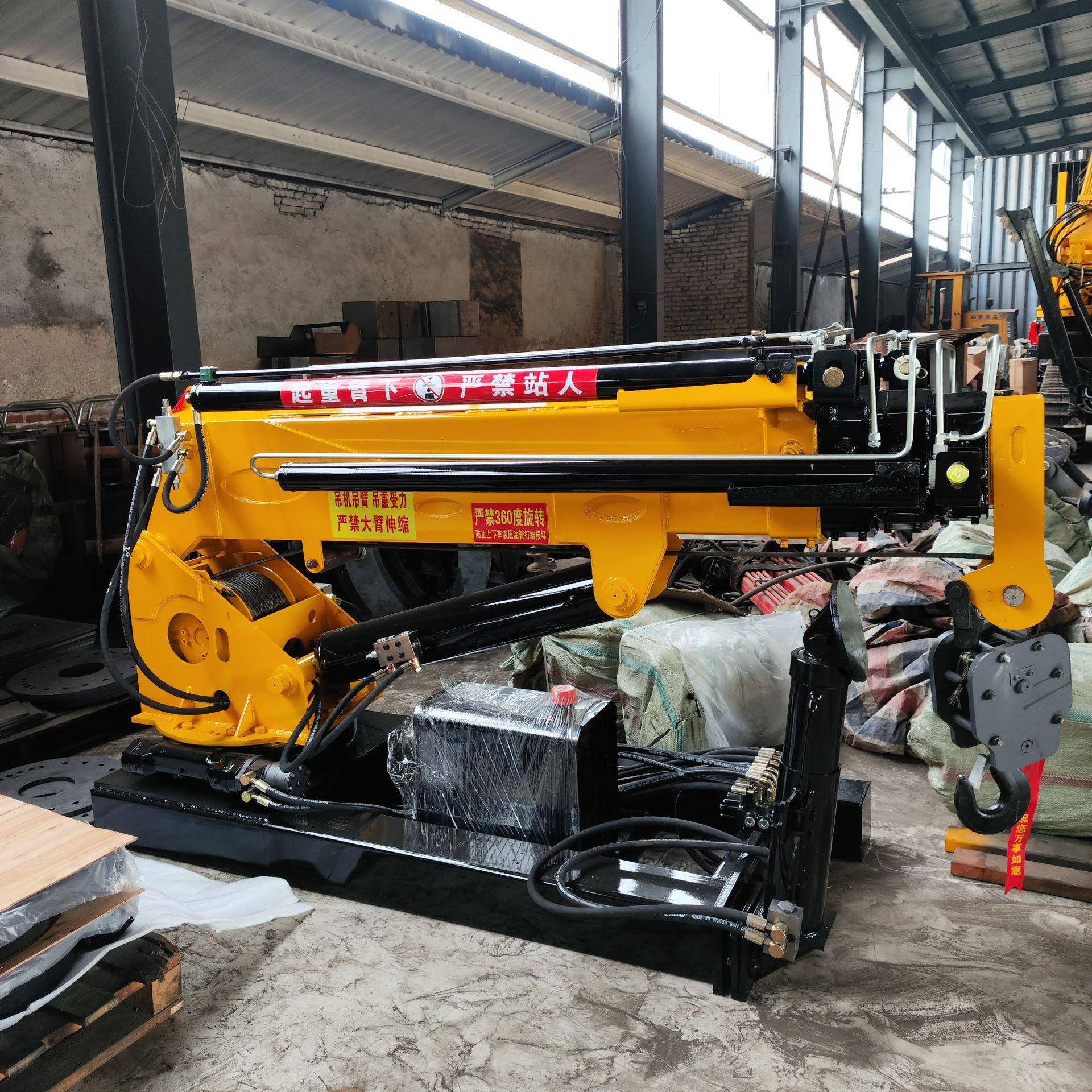 源头厂商各吨数折臂吊船用固定式折臂小吊机车载液压折叠臂起重机