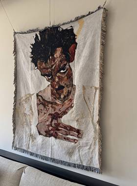 奥地利画家Egon Schiele， 埃贡席勒挂毯毛毯沙发毯