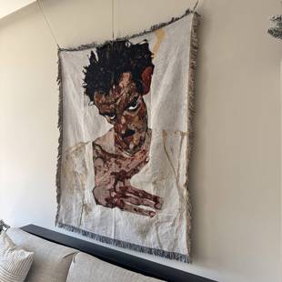 奥地利画家Egon Schiele， 埃贡席勒挂毯毛毯沙发毯