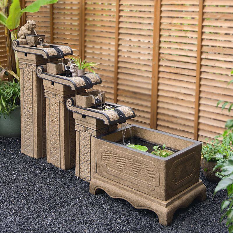 流水摆件户外阳台大型新中式鱼池循环水景观鱼缸招财庭院装饰造景,家居饰品,流水摆件,淘宝优惠券,粉丝福利购,淘宝优惠卷