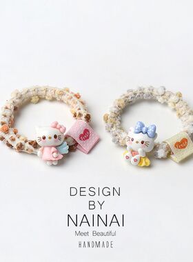 韩系新款HelloKitty发圈可爱少女扎丸子头发绳高弹力耐用马尾头绳