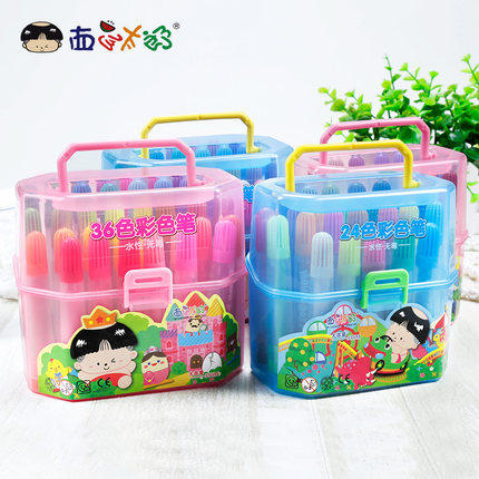 西瓜太郎水彩笔36色24色套装儿童幼儿园无毒彩色画笔宝宝绘画奖品