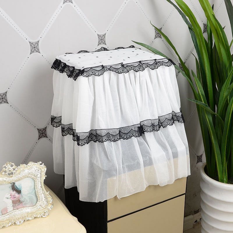 茶吧机罩顶部盖巾防尘罩黑白点盖布饮水机套刺绣蒸锅防尘罩水桶套