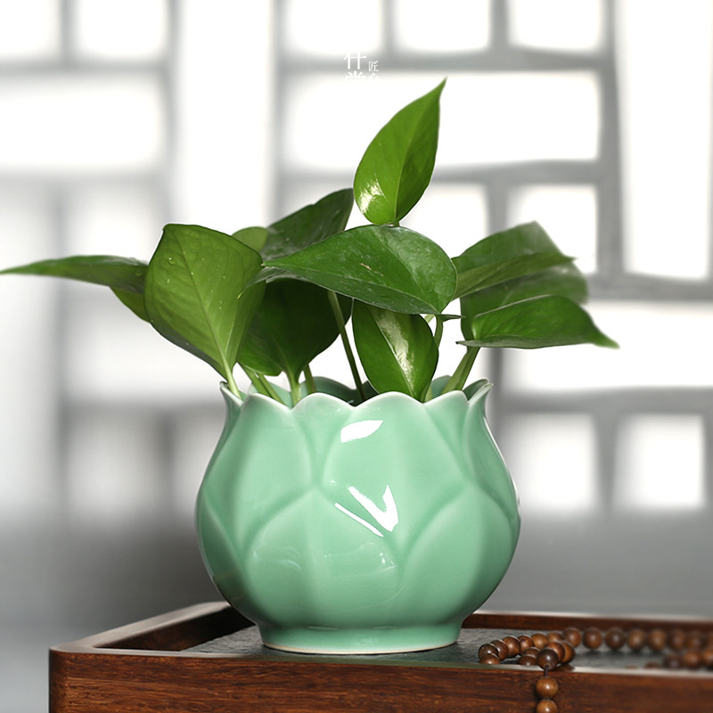 水仙花盆大号室内多肉陶瓷盆无孔铜钱草碗莲睡莲水培植物容器大号