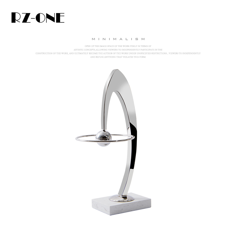 Rzone 轻奢不锈钢抽象几何艺术雕塑软装家居饰装品售楼处桌面摆件