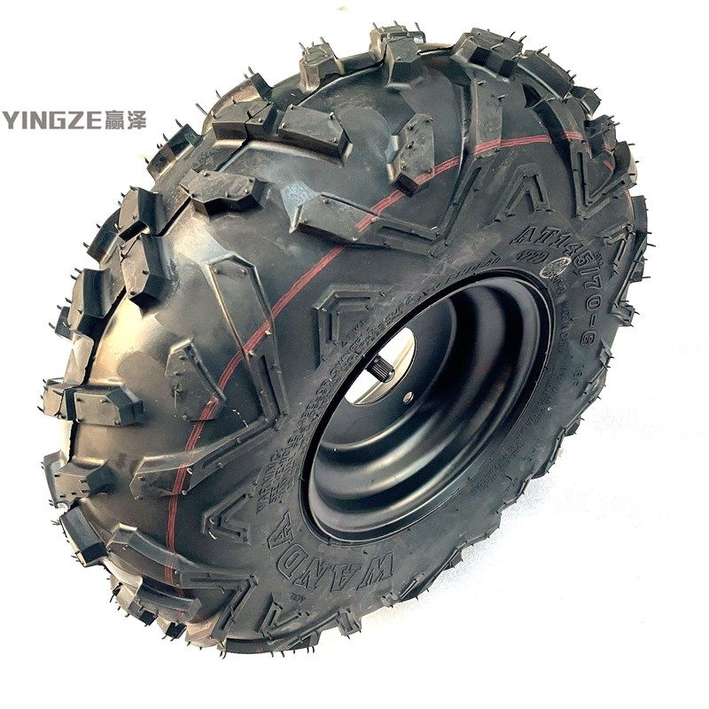 自制改装四轮沙滩车卡丁车配件145/70-6寸A字轮胎轮毂真空越野胎