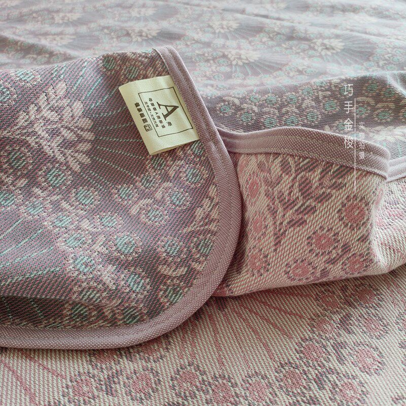 巧手金梭 双面提花老粗布凉席三件套夏季床单双人空调席子1.8米2m