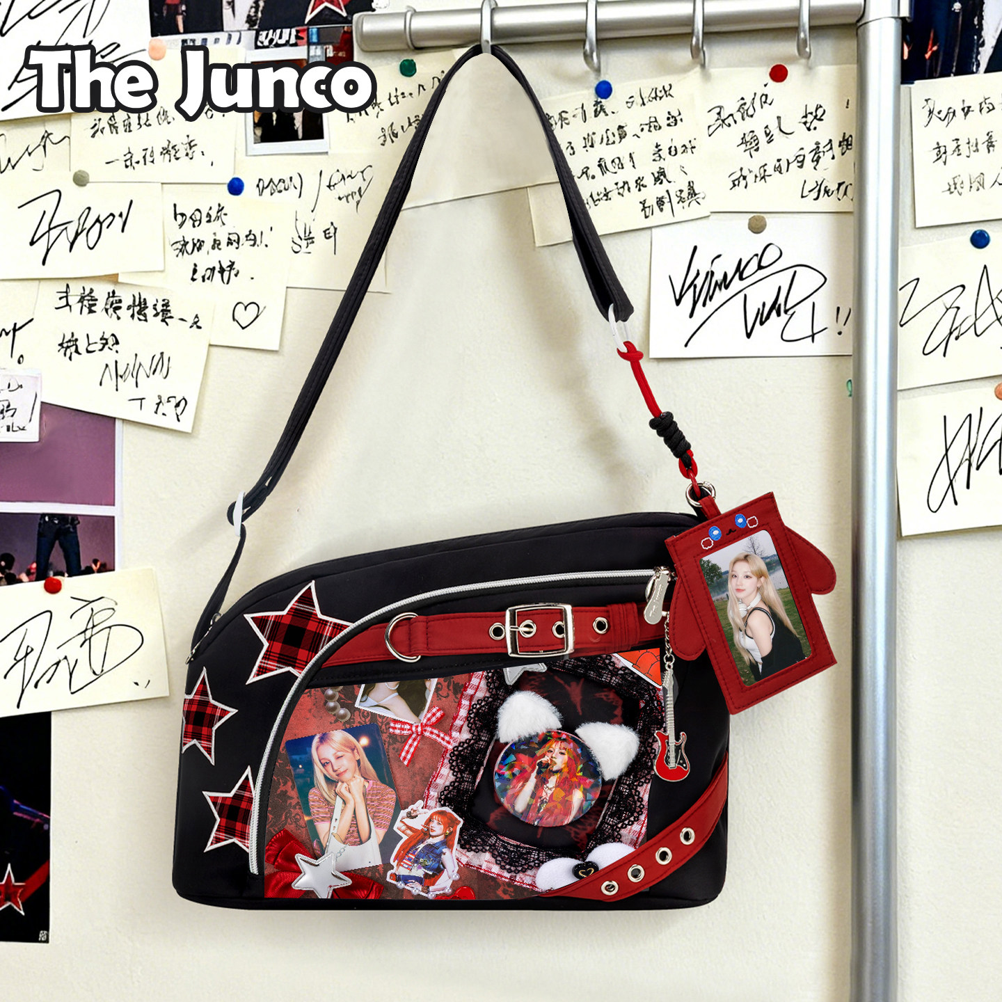 官方宋雨琦周边同款痛包生日礼物黑红小食量应援包包大容量斜挎包