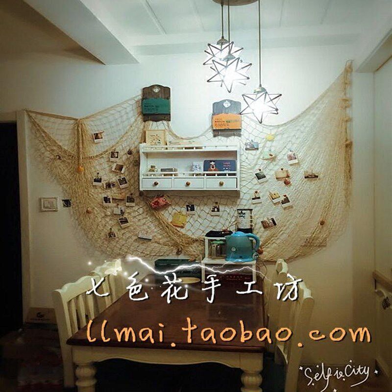 幼儿园墙面装饰 棉粗线地中海风格背景墙 壁挂饰婚庆拍摄道具
