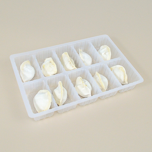 水饺盒一次性水饺托盘分格可冷藏家用加厚防粘馄饨长形锅贴打包盒