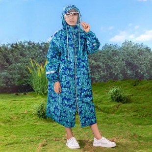 全身防暴雨小学中学生雨披带书包位环保 2024新儿童雨衣超轻薄长款