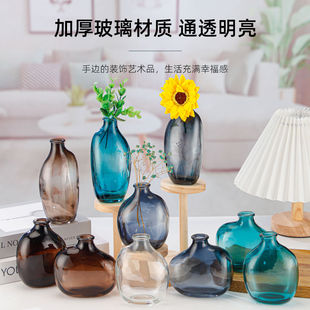 中式烤漆玻璃台面花瓶简约客厅卧室居家装饰水培瓶